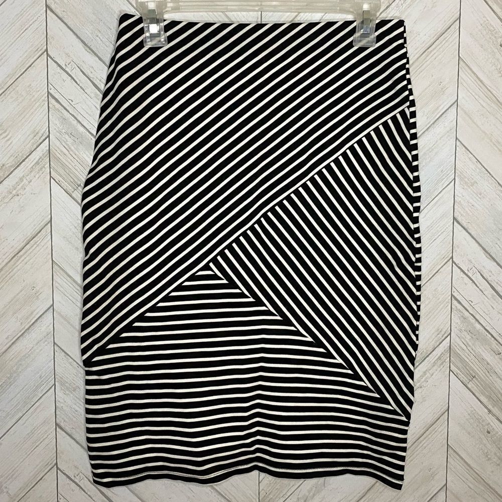 Studio black & white stripe pencil skirt